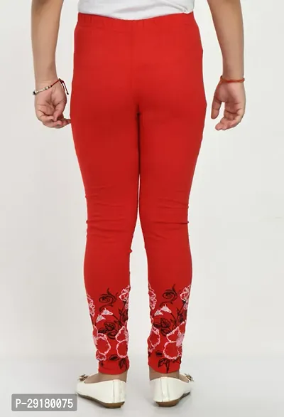 Fabulous Red Cotton Printed Leggings For Girls-thumb5