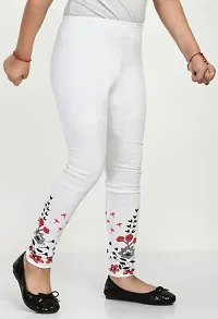 Fabulous White Cotton Printed Leggings For Girls-thumb3