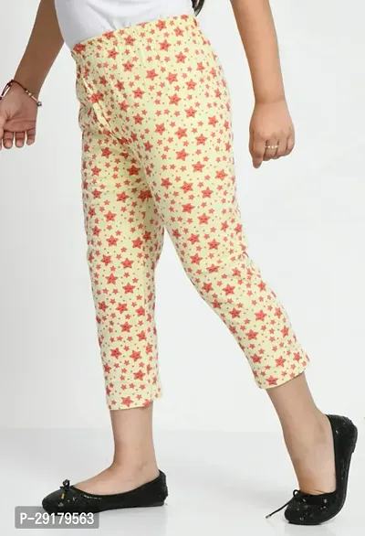 Fabulous Beige Cotton Printed Capri For Girls-thumb3