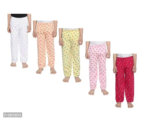 Stylish Cotton Printed Pyjama For Girls Pack Of 5-thumb0