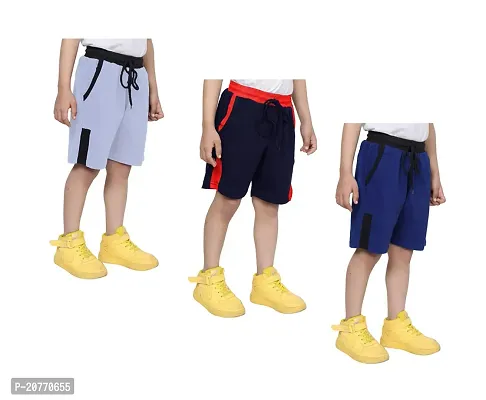 Boys Stylish Solid Cotton Combo Shorts