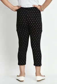 Fabulous Black Cotton Printed Capri For Girls-thumb4