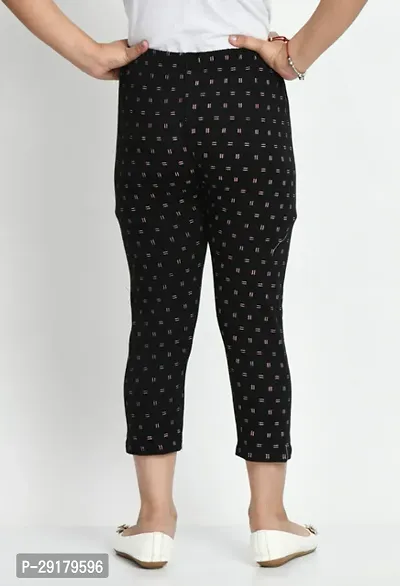 Fabulous Black Cotton Printed Capri For Girls-thumb5