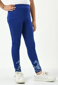 Stylish Blue Cotton Printed Leggings For Girl-thumb4