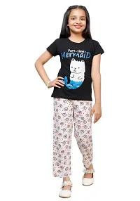 Stylish Multicoloured Cotton Printed Pyjama Lower Pant For Girls Pack Of 2-thumb1