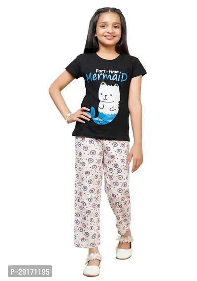 Stylish Multicoloured Cotton Printed Pyjama Lower Pant For Girls Pack Of 2-thumb2