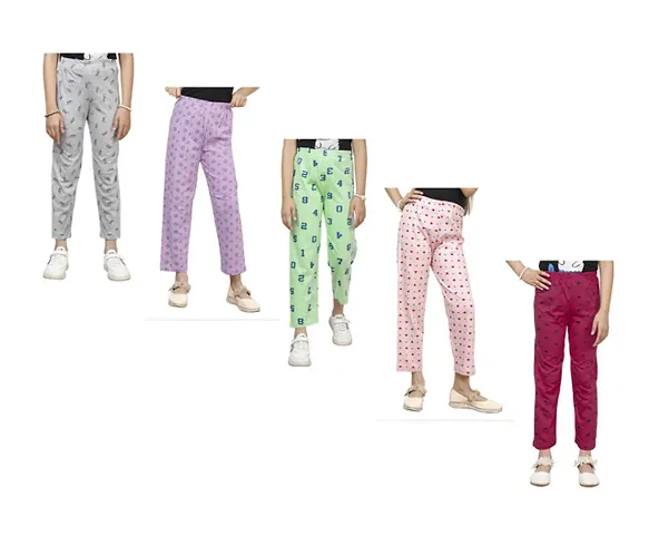 Stylish Pyjama Lower Pant For Girls Pack Of 5