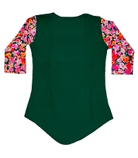 Stylish Multicoloured Crepe Printed Tops For Girls-thumb1