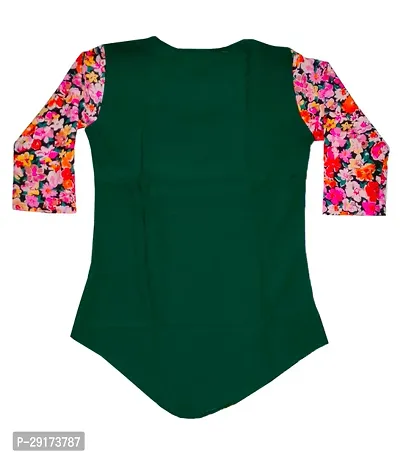 Stylish Multicoloured Crepe Printed Tops For Girls-thumb3