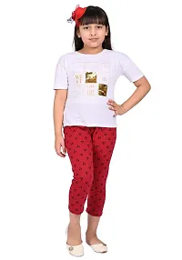 Fabulous Multicoloured Cotton Printed Capri For Girls Pack Of 2-thumb1