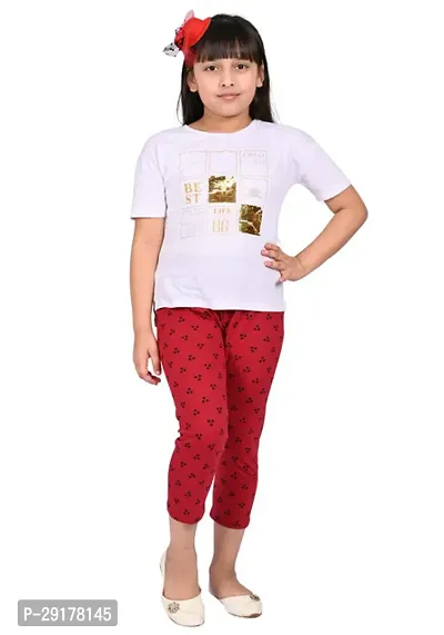 Fabulous Multicoloured Cotton Printed Capri For Girls Pack Of 2-thumb2