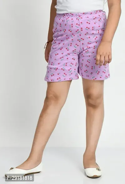 Fabulous Magenta Cotton Printed Shorts Hot Pant For Girls