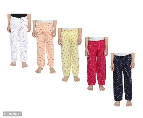 Stylish Cotton Printed Pyjama For Girls Pack Of 5