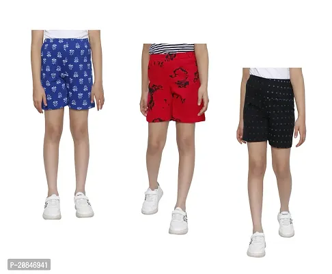 Stylish Girls Cotton Shorts Pack of 3
