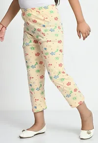 Stylish Beige Cotton Printed Pyjama For Girl-thumb2