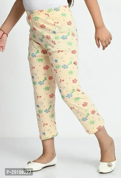 Stylish Beige Cotton Printed Pyjama For Girl-thumb3