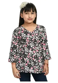 Stylish Multicoloured Crepe Printed Tops For Girls Pack Of 2-thumb2