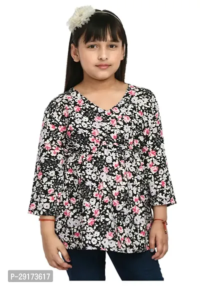 Stylish Multicoloured Crepe Printed Tops For Girls Pack Of 2-thumb3