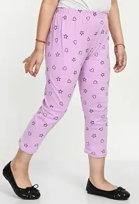 Stylish Pink Cotton Printed Capris For Girls-thumb3