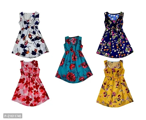 Girls Stylish Floral Printed Frock Dress