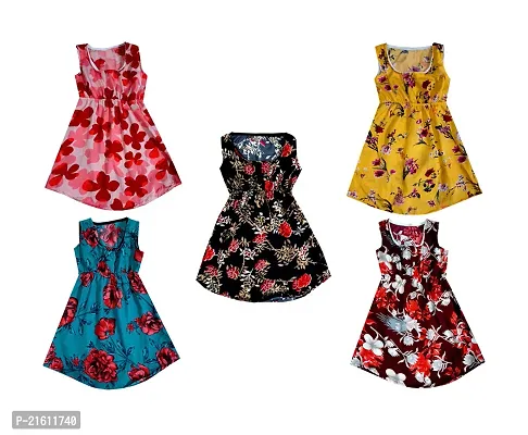 Girls Stylish Floral Printed Frock Dress