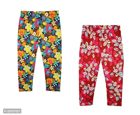 Fabulous Polyester Printed Slim Fit Capris For Girls Pack Of 2-thumb0