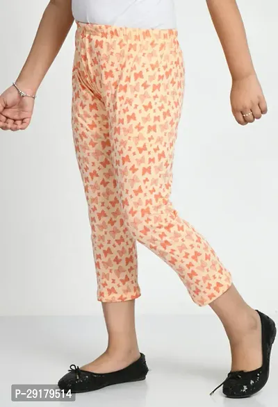 Fabulous Peach Cotton Printed Capri For Girls-thumb3