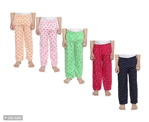 Stylish Cotton Printed Pyjama For Girls Pack Of 5