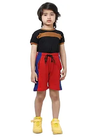 Stylish Red Cotton Solid Shorts For Boys-thumb1