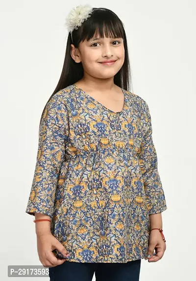 Stylish Multicoloured Crepe Printed Tops For Girls-thumb4