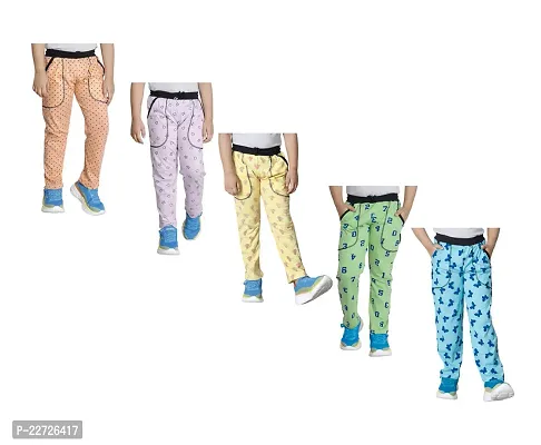 Stylish Cotton Multicoloured Track Pant For Boys Pack Of 5-thumb0