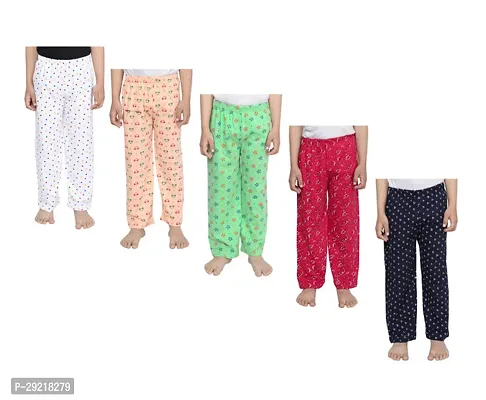 Stylish Cotton Printed Pyjama For Girls Pack Of 5