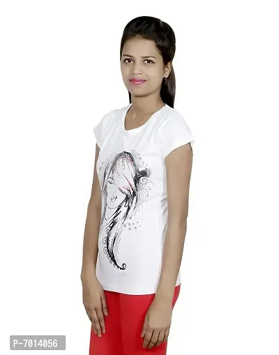 IndiWeaves Women Cotton White Printed T-Shirts(31022-IW-W-Tees-XXL-FBA_XX-Large)-thumb2