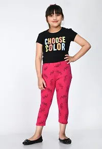 Fabulous Multicoloured Cotton Printed Capri For Girls Pack Of 2-thumb1