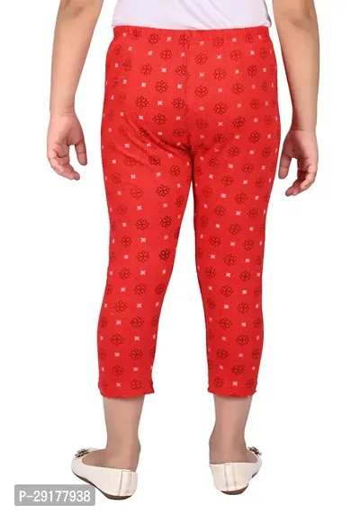 Fabulous Red Cotton Printed Capri For Girls-thumb5