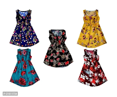 Girls Stylish Floral Printed Frock Dress