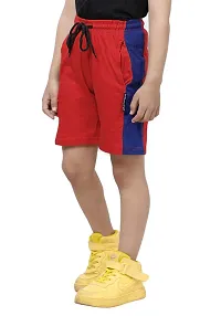 Stylish Red Cotton Solid Shorts For Boys-thumb2