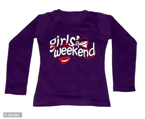 IndiWeaves Girls Cotton Purple Full Sleeves Printed T-Shirts(10200-11-IW-XXL_XX-Large)-thumb0