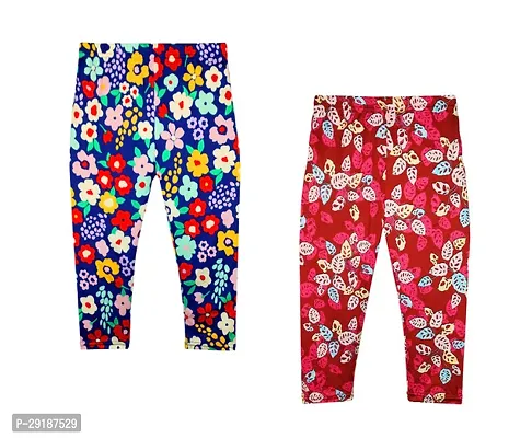 Fabulous Polyester Printed Slim Fit Capris For Girls Pack Of 2-thumb0