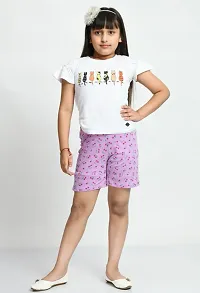 Fabulous Magenta Cotton Printed Shorts Hot Pant For Girls-thumb1