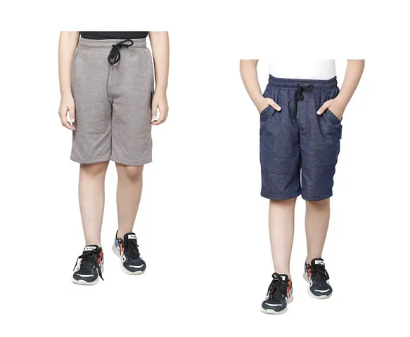 Elegant Solid Shorts For Boys Pack Of 2