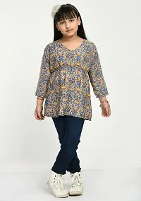 Stylish Multicoloured Crepe Printed Tops For Girls-thumb1