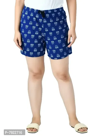 IndiWeaves&#174; Women's Cotton Regular Solid and Printed Shorts/Hot Pant [Pack of 3]-thumb4