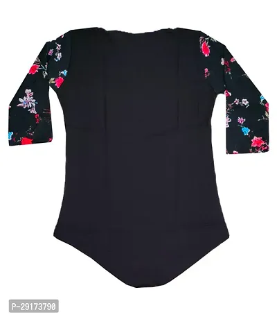 Stylish Black Crepe Printed Tops For Girls-thumb2