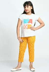 Stylish Yellow Cotton Printed Pyjama For Girl-thumb1