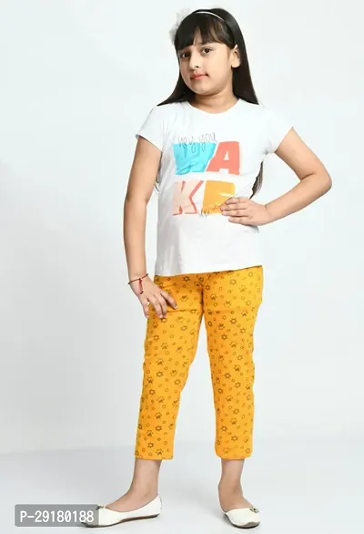 Stylish Yellow Cotton Printed Pyjama For Girl-thumb2