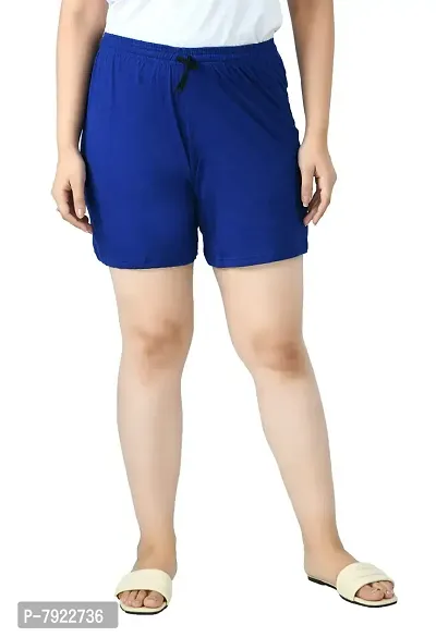 IndiWeaves#174; Women's Cotton Regular Solid and Printed Shorts/Hot Pant [Pack of 3]-thumb3