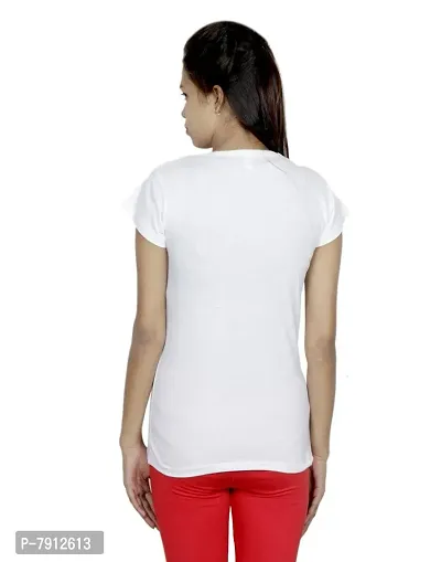 IndiWeaves Women Cotton White Printed T-Shirts(31022-IW-W-Tees-L-FBA_Large)-thumb4