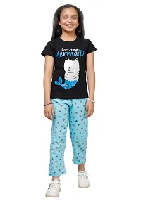 Stylish Multicoloured Cotton Printed Pyjama Lower Pant For Girls Pack Of 2-thumb1