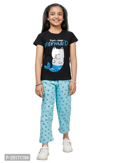 Stylish Multicoloured Cotton Printed Pyjama Lower Pant For Girls Pack Of 2-thumb2